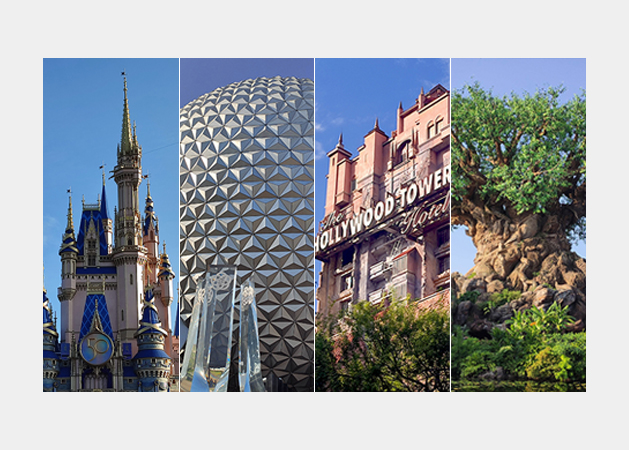 Walt Disney World (Magic Kingdom, Epcot, Hollywood Studios, Animal Kingdom)